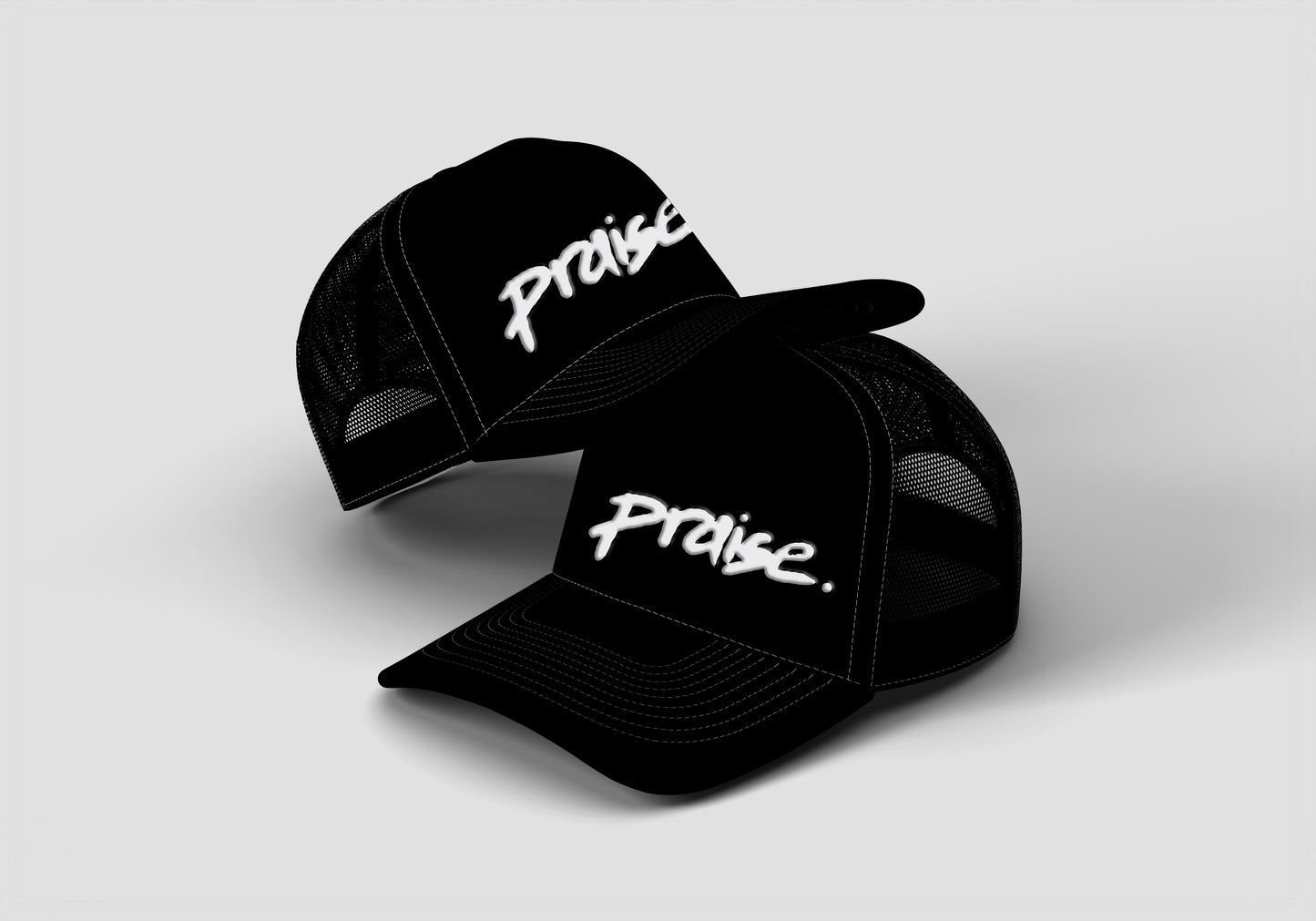p's blk and white trucker
