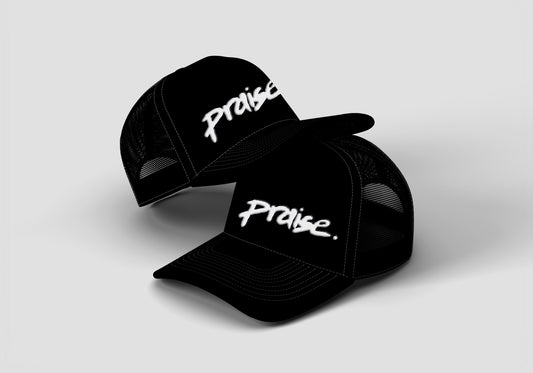 p's blk and white trucker